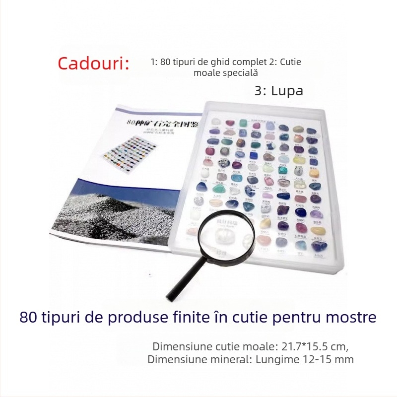 Specimene de minerale cristal pentru expoziție — cristale naturale pentru explorare și învățare la copii; Brand: YGDE; Material: Alt; Stil: Modern minimalist; Tehnică: Gravură; Cadou pentru ziua de naștere