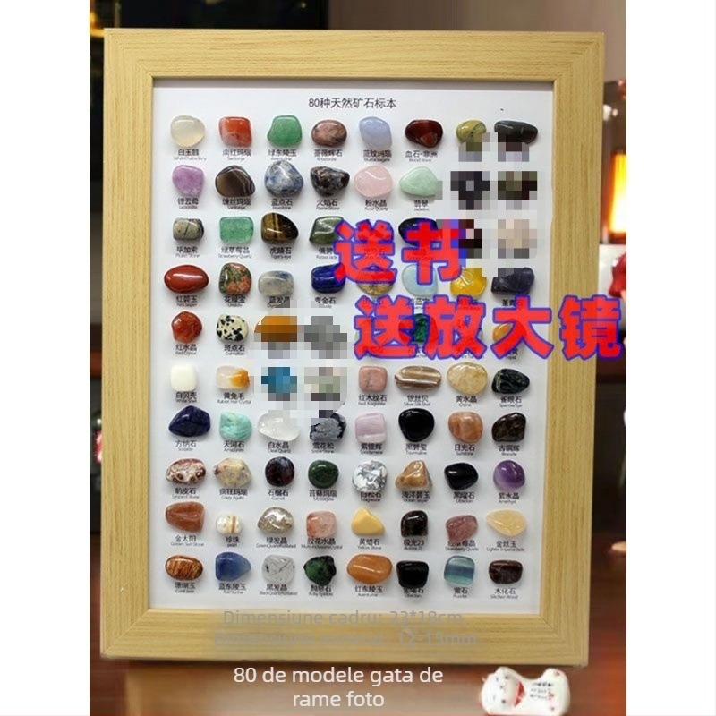 Specimene de minerale cristal pentru expoziție — cristale naturale pentru explorare și învățare la copii; Brand: YGDE; Material: Alt; Stil: Modern minimalist; Tehnică: Gravură; Cadou pentru ziua de naștere