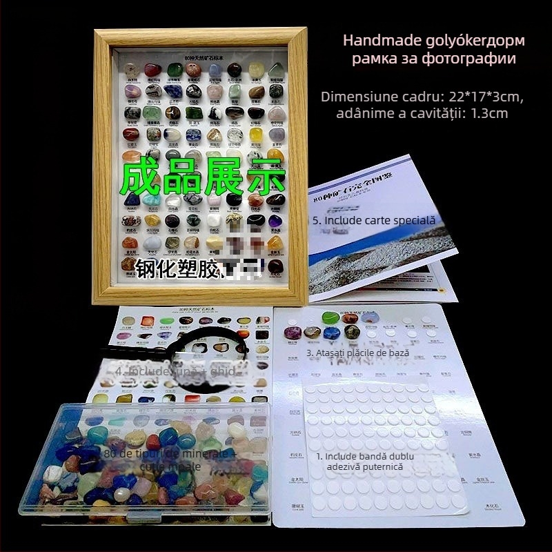 Specimene de minerale cristal pentru expoziție — cristale naturale pentru explorare și învățare la copii; Brand: YGDE; Material: Alt; Stil: Modern minimalist; Tehnică: Gravură; Cadou pentru ziua de naștere