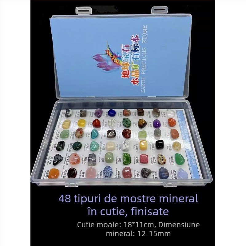 Specimene de minerale cristal pentru expoziție — cristale naturale pentru explorare și învățare la copii; Brand: YGDE; Material: Alt; Stil: Modern minimalist; Tehnică: Gravură; Cadou pentru ziua de naștere