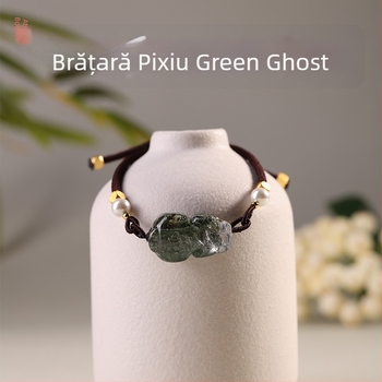 Brățară cu cristal fantomă, șnur elastic, ambalaj individual, lansare vară 2023