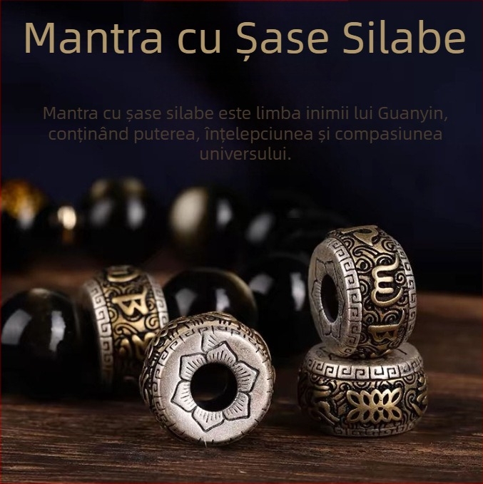 Brățară din obsidian natural Xinghong – unisex, lustruit, bijuterie de mână