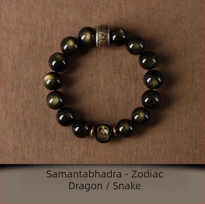 Brățară din obsidian natural Xinghong – unisex, lustruit, bijuterie de mână