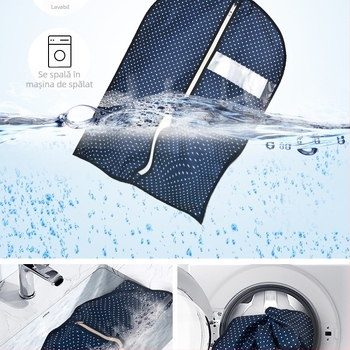 Copertă anti-praf pentru haine, stil universal, material mătase cu flori, protecție împotriva prafului