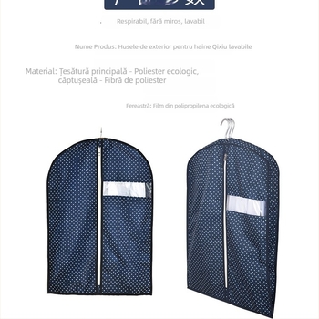 Copertă anti-praf pentru haine, stil universal, material mătase cu flori, protecție împotriva prafului