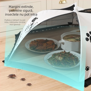 Cap mare pentru mâncare din plasă, protecție împotriva prafului și insectelor, acoperire de masă pliabilă, stil modern