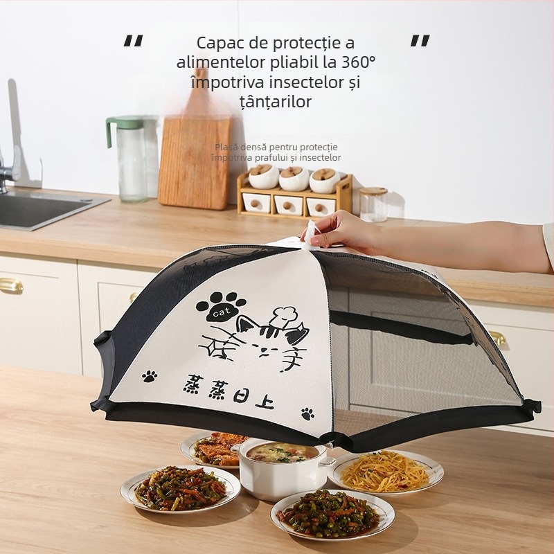 Cap mare pentru mâncare din plasă, protecție împotriva prafului și insectelor, acoperire de masă pliabilă, stil modern