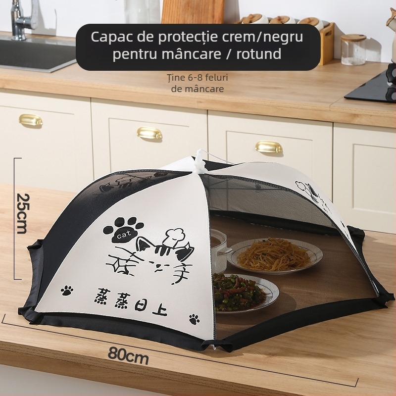 Cap mare pentru mâncare din plasă, protecție împotriva prafului și insectelor, acoperire de masă pliabilă, stil modern