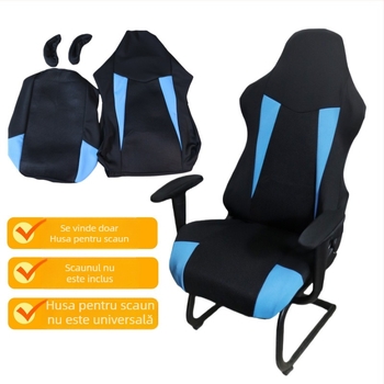 Husă pentru scaun de gaming, din țesătură PU-Spandex, anti-alunecare și rezistentă la praf, model geometric, formă dreptunghiulară, stil modern minimalist