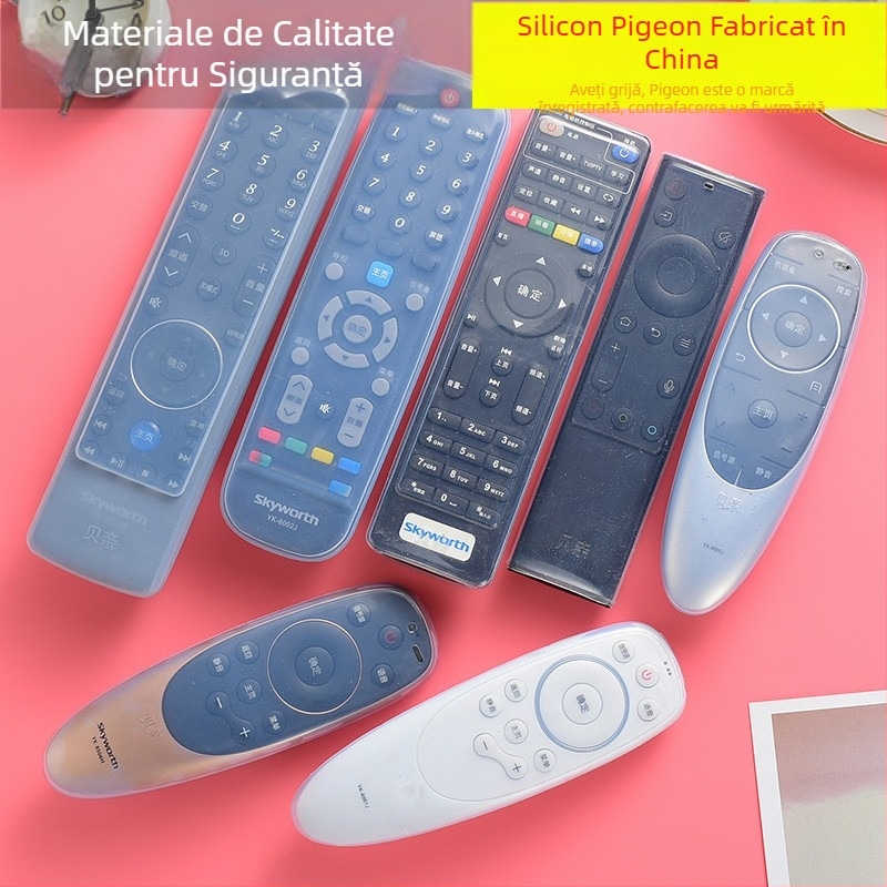 Protecție pentru telecomandă destinată set-top box-ului, carcasă din silicon transparent, căptușeală din bumbac, protecție împotriva prafului, rezistentă la căderi, stil simplu și modern