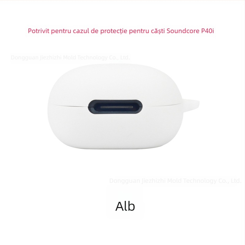 Husă de protecție pentru căști Soundcore P40i de la Jizhi, TPU transparent, compatibilă cu seria Soundcore Sound Wide; materiale: piele artificială, silicon, TPU, silicon lichid; proces: turnare prin injecție
