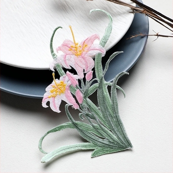 Patch broderie cu orhidee pentru Hanfu și haine — rayon, Rainbow Embroidery