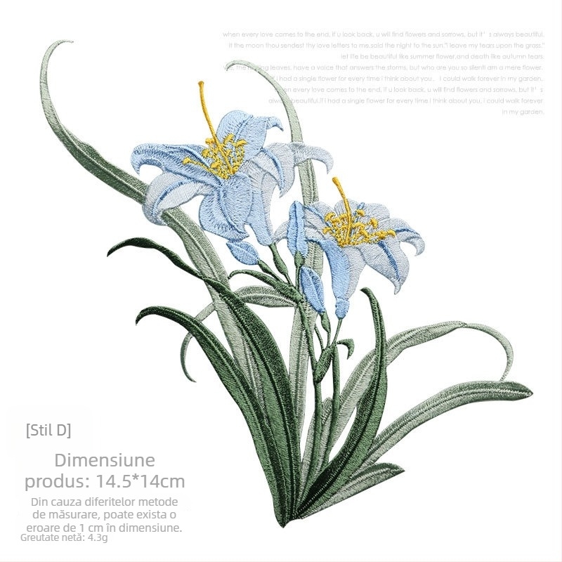 Patch broderie cu orhidee pentru Hanfu și haine — rayon, Rainbow Embroidery