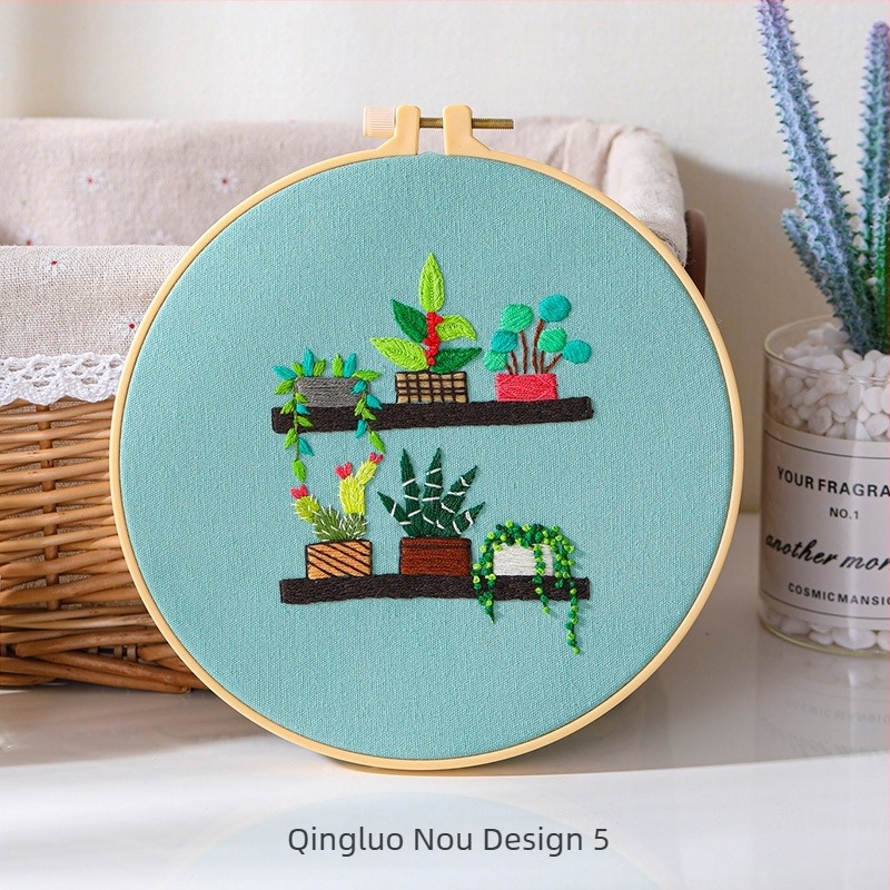 Kit de broderie în punct de cruce - stil modern minimalist; material din bumbac; model: plante și flori; marcă: ojindiy/Ou Jin Nianhua (Stil: modern minimalist; Material: țesătură din bumbac; Model: plante și flori; Marcă: ojindiy/Ou Jin Nianhua)