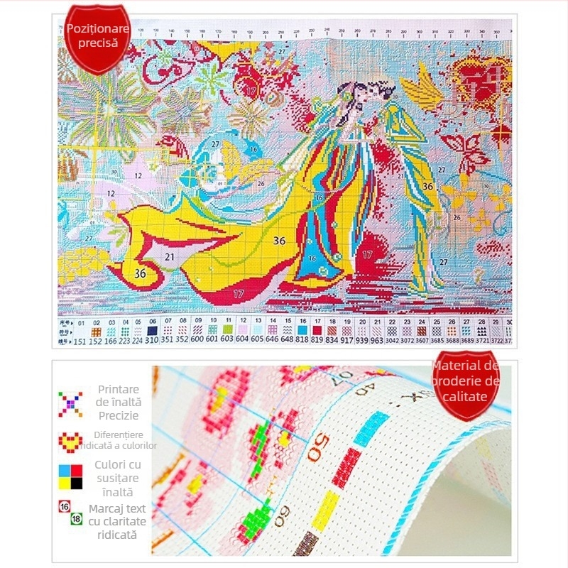 Kit de broderie cu cruci – model pe țesătură din bumbac 11CT, broderie cu cruce, stil modern minimalist