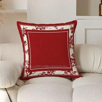 Husă de pernă din material pluș cu imprimare digitală a motivelor plante și flori, stil chinezesc nou, personalizabil