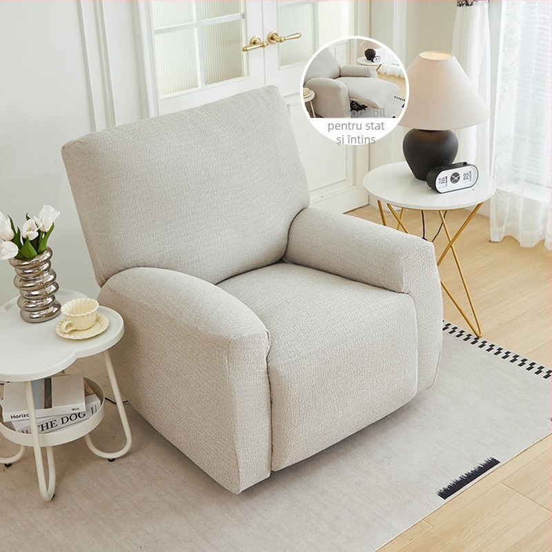 Husă canapea pentru un loc, poliester, model dungat, stil modern minimalist