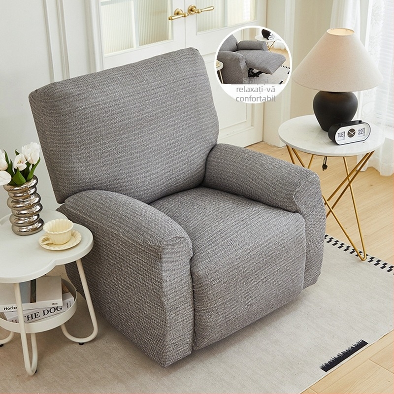 Husă canapea pentru un loc, poliester, model dungat, stil modern minimalist