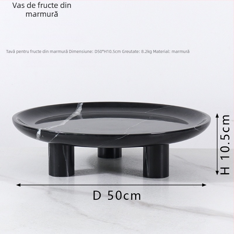 Felie de fructe rotundă din marmură naturală, stil european, finisaj lucios, lucrat manual, ambalaj din carton, brand cramper