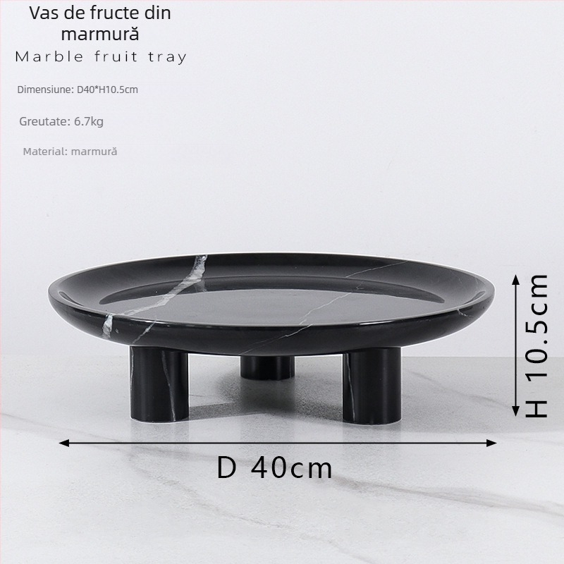 Felie de fructe rotundă din marmură naturală, stil european, finisaj lucios, lucrat manual, ambalaj din carton, brand cramper