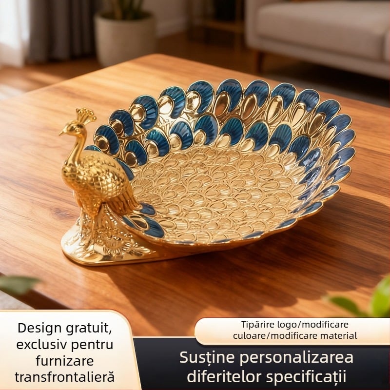 Platou de fructe din aliaj de aluminiu, cu model animal, în stil Nordic, pentru servire și decor.