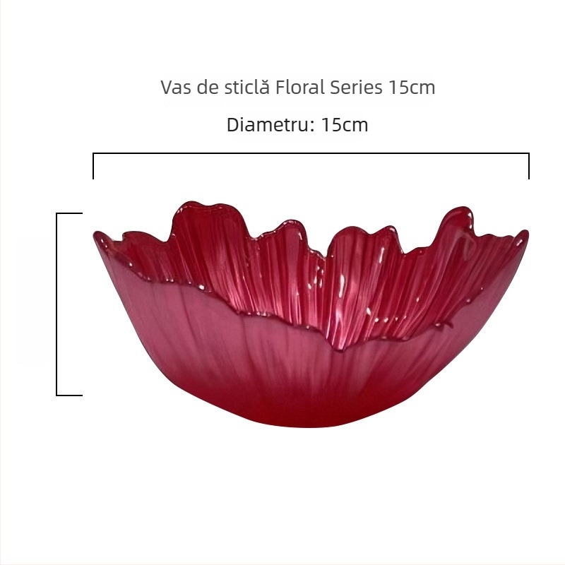 Farfurie de fructe din sticlă Housefan — fără plumb, personalizabilă, stil modern minimalist, cadou gata