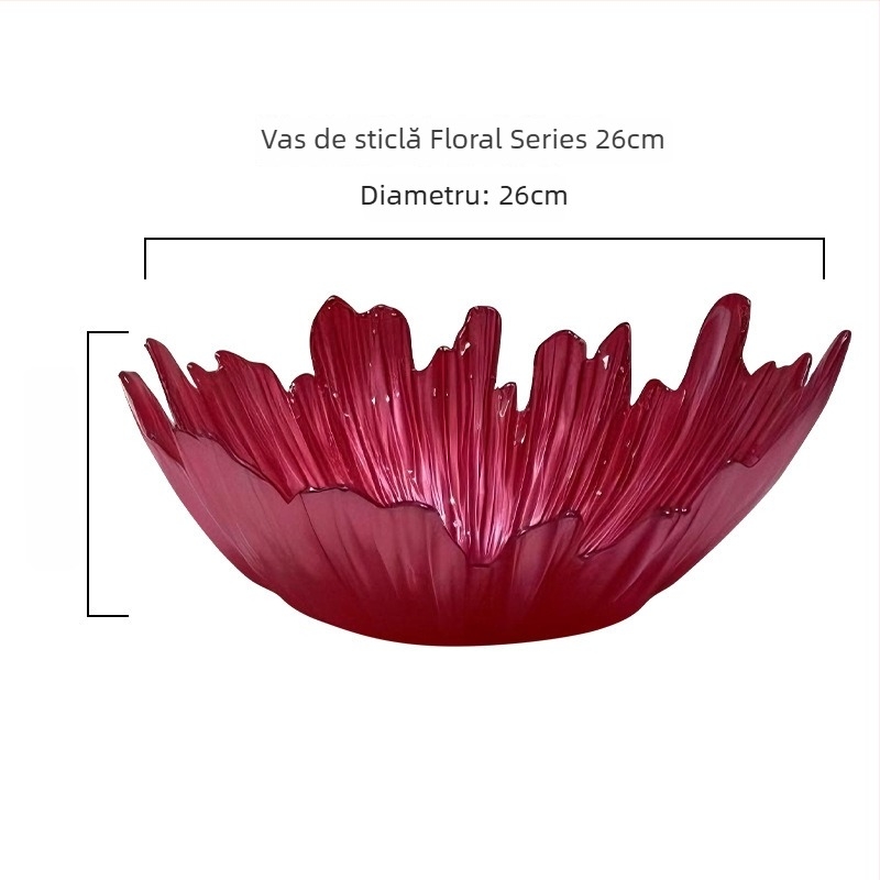 Farfurie de fructe din sticlă Housefan — fără plumb, personalizabilă, stil modern minimalist, cadou gata