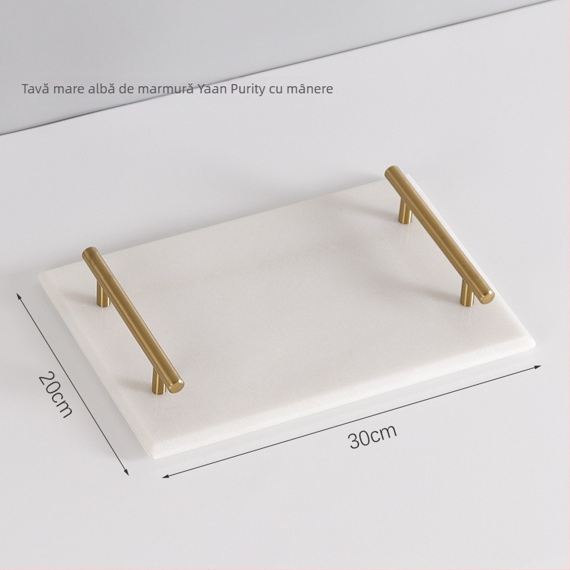 Tavă din rășină Nordic cu aspect de marmură pentru bijuterii, deserturi, depozitare de baie și aromaterapie • Material: Rășină • Brand: Yihong artworks • Cod produs: Marble tray • Suprafață: 3283093