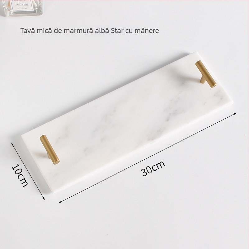 Tavă din rășină Nordic cu aspect de marmură pentru bijuterii, deserturi, depozitare de baie și aromaterapie • Material: Rășină • Brand: Yihong artworks • Cod produs: Marble tray • Suprafață: 3283093