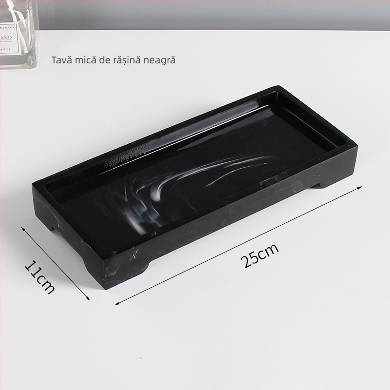 Tavă din rășină Nordic cu aspect de marmură pentru bijuterii, deserturi, depozitare de baie și aromaterapie • Material: Rășină • Brand: Yihong artworks • Cod produs: Marble tray • Suprafață: 3283093