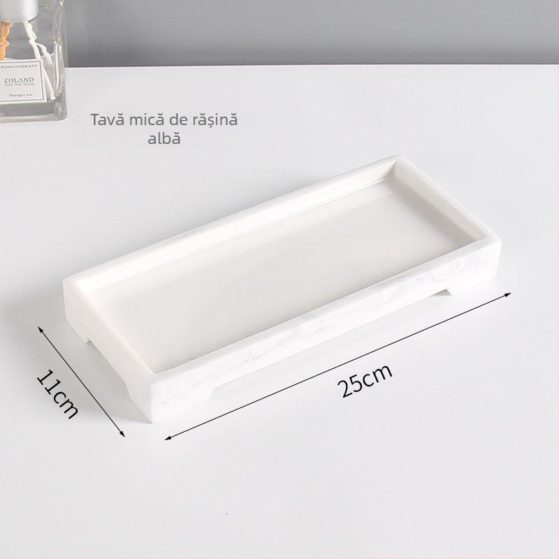 Tavă din rășină Nordic cu aspect de marmură pentru bijuterii, deserturi, depozitare de baie și aromaterapie • Material: Rășină • Brand: Yihong artworks • Cod produs: Marble tray • Suprafață: 3283093
