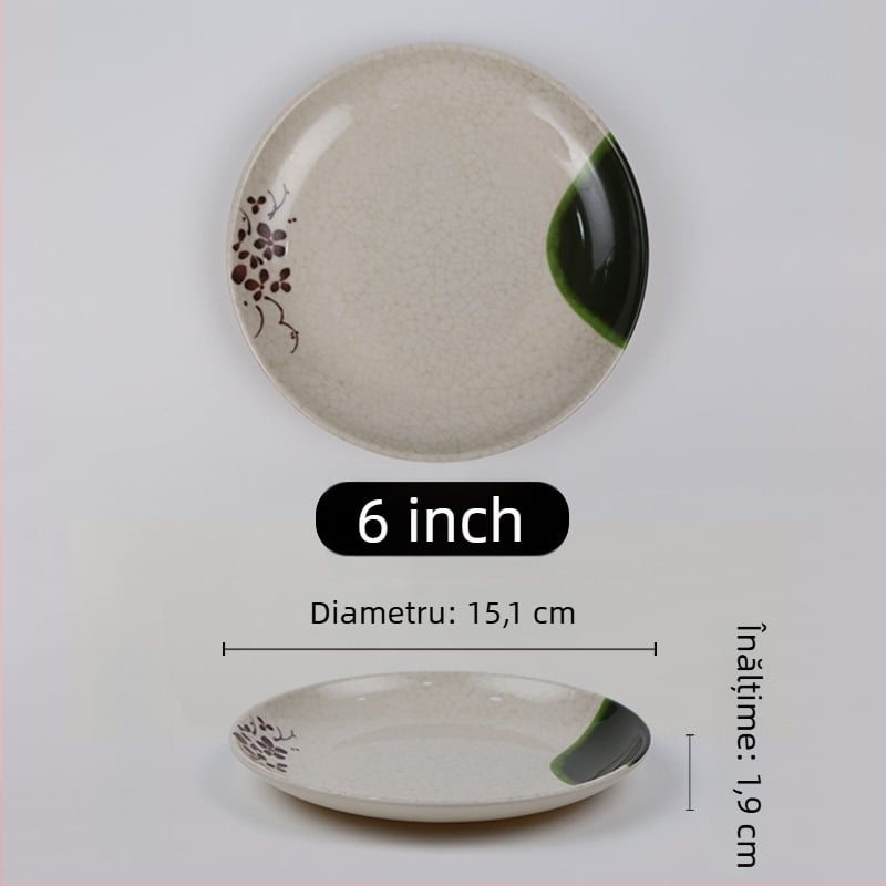 Farfurie circulară din melamină, suprafață glazurată, stil modern minimalist, imprimare logo disponibilă, opțiuni de personalizare