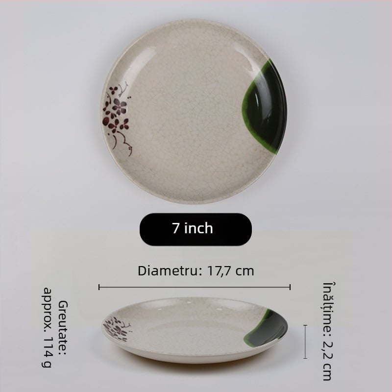 Farfurie circulară din melamină, suprafață glazurată, stil modern minimalist, imprimare logo disponibilă, opțiuni de personalizare