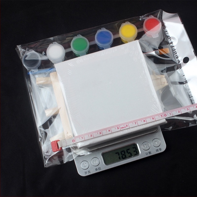 Ramă mică din lemn pentru pictură, pătrată, cu suport pentru copii – DIY pictură acrilică