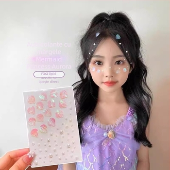 Stickere pentru față pentru copii, cu luciu de perlă, pentru machiaj de scenă și reprezentații de dans