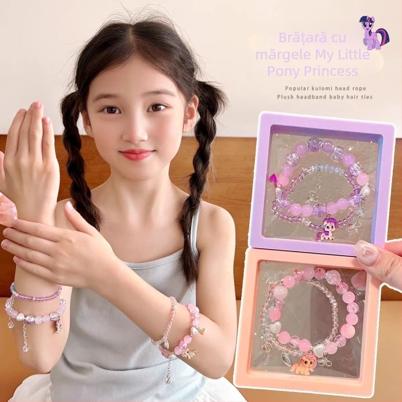 Brățară pentru copii, lucrată manual, cu personaj ponei în stil desen animat, potrivită pentru vârstele 3–10