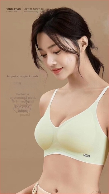 Sutien sport fără armături, cupă 3/4, bureți modelatori subțiri, fără cusături, fără bretele, susținere pe spate, confortabil și respirabil