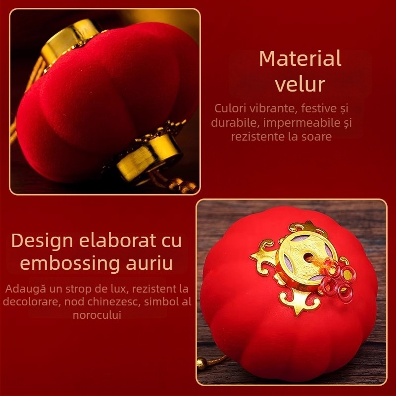 Ornament de lampă Zhenhuan, rotund, din țesătură flokată, lucrat manual, decor în stil chinezesc pentru nunți și amenajări