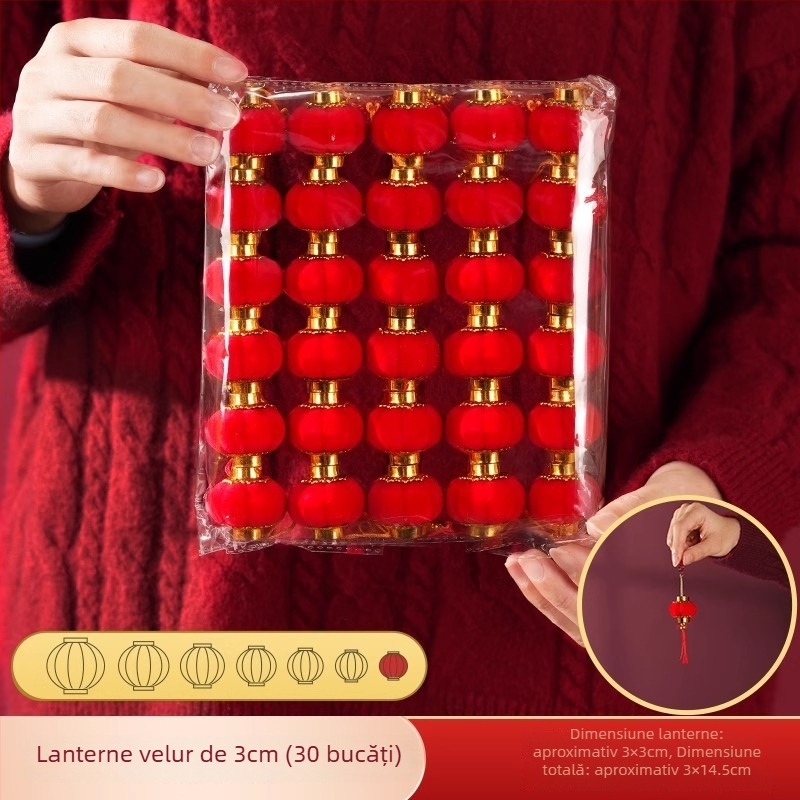 Ornament de lampă Zhenhuan, rotund, din țesătură flokată, lucrat manual, decor în stil chinezesc pentru nunți și amenajări