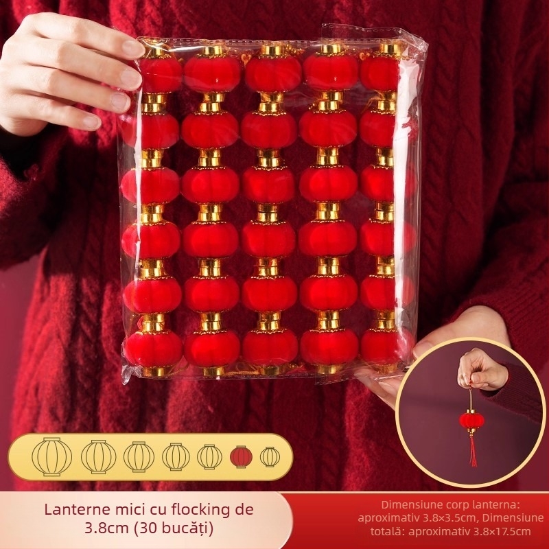 Ornament de lampă Zhenhuan, rotund, din țesătură flokată, lucrat manual, decor în stil chinezesc pentru nunți și amenajări