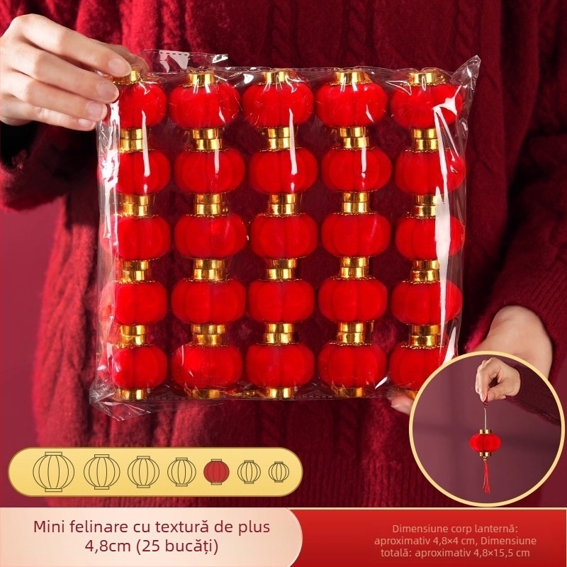 Ornament de lampă Zhenhuan, rotund, din țesătură flokată, lucrat manual, decor în stil chinezesc pentru nunți și amenajări