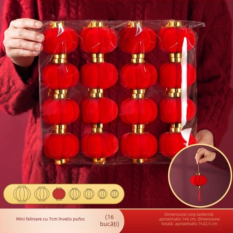 Ornament de lampă Zhenhuan, rotund, din țesătură flokată, lucrat manual, decor în stil chinezesc pentru nunți și amenajări