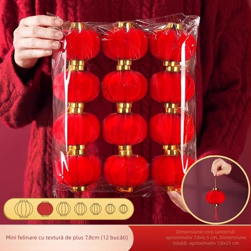 Ornament de lampă Zhenhuan, rotund, din țesătură flokată, lucrat manual, decor în stil chinezesc pentru nunți și amenajări