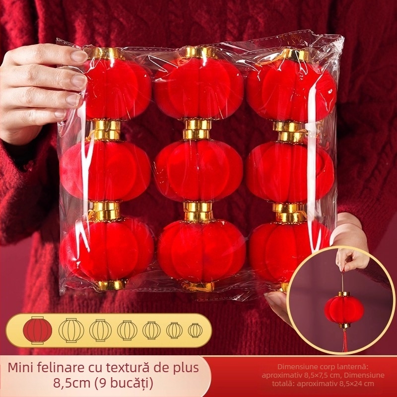 Ornament de lampă Zhenhuan, rotund, din țesătură flokată, lucrat manual, decor în stil chinezesc pentru nunți și amenajări