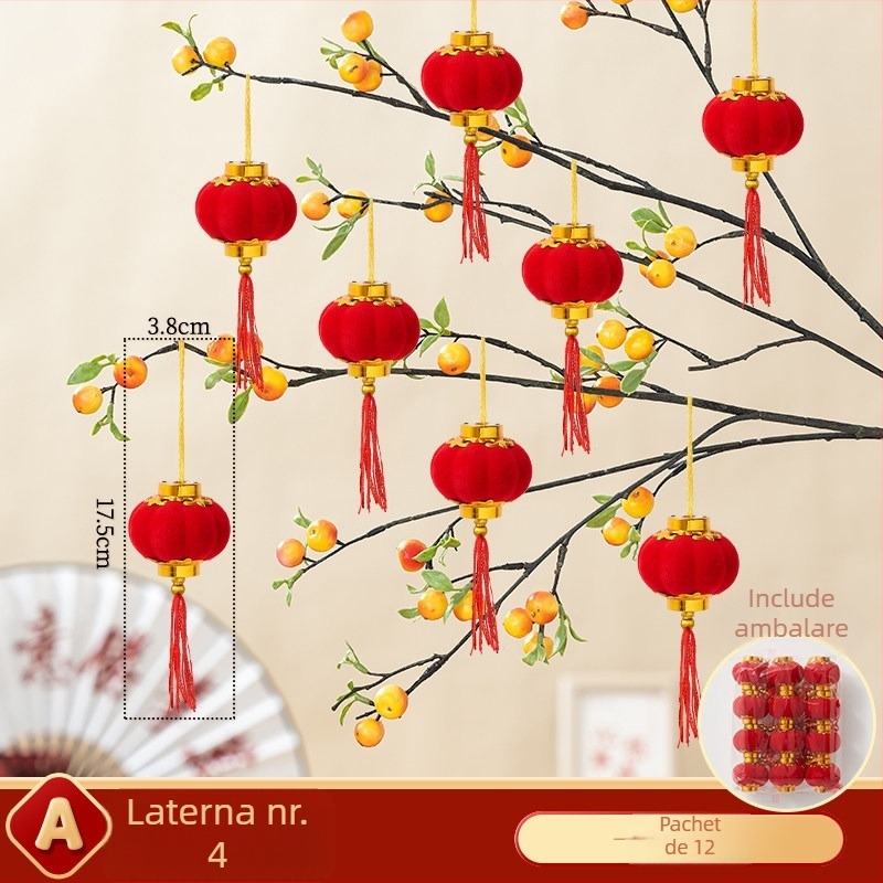 Ornament de lampă Zhenhuan, rotund, din țesătură flokată, lucrat manual, decor în stil chinezesc pentru nunți și amenajări