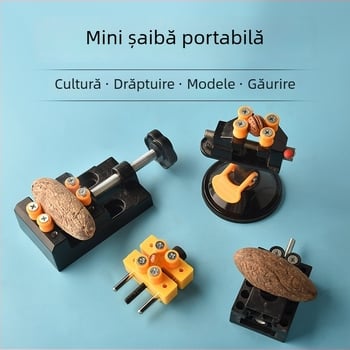 Mini clemă de banc cu corp din aliaj de aluminiu pentru mărgele de nuci — clemă pentru mărgele și suport pentru nuci