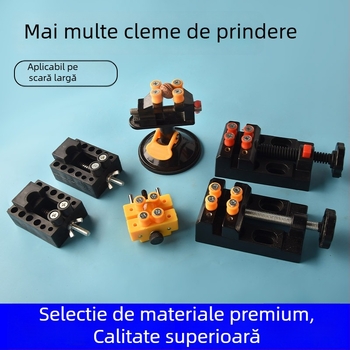 Mini clemă de banc cu corp din aliaj de aluminiu pentru mărgele de nuci — clemă pentru mărgele și suport pentru nuci