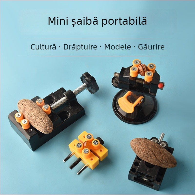 Mini clemă de banc cu corp din aliaj de aluminiu pentru mărgele de nuci — clemă pentru mărgele și suport pentru nuci