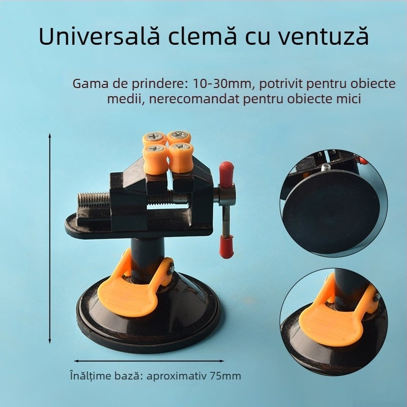 Mini clemă de banc cu corp din aliaj de aluminiu pentru mărgele de nuci — clemă pentru mărgele și suport pentru nuci