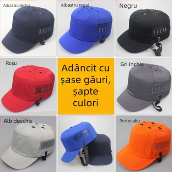 Șapcă de protecție de tip baseball din bumbac, respirabilă și ușoară, cu coroană înaltă și vizieră scurtă, posibilitatea personalizării logo-ului